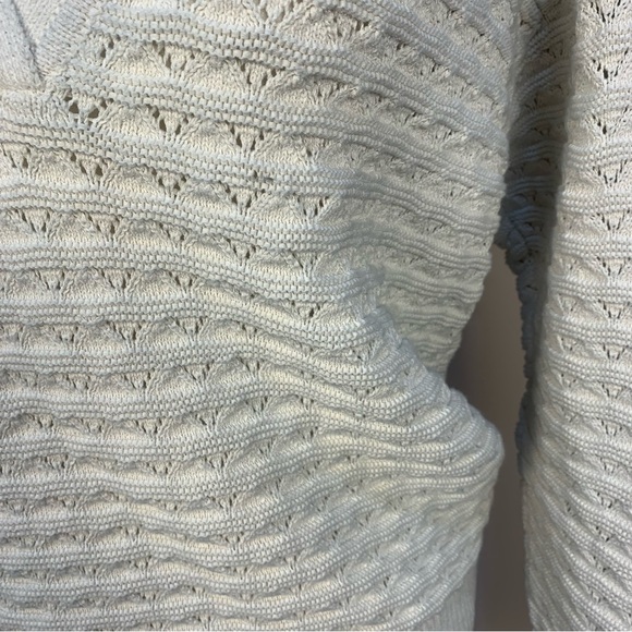 Veronica Beard Bracia Pointelle V Neck Sweater - Picture 2 of 15